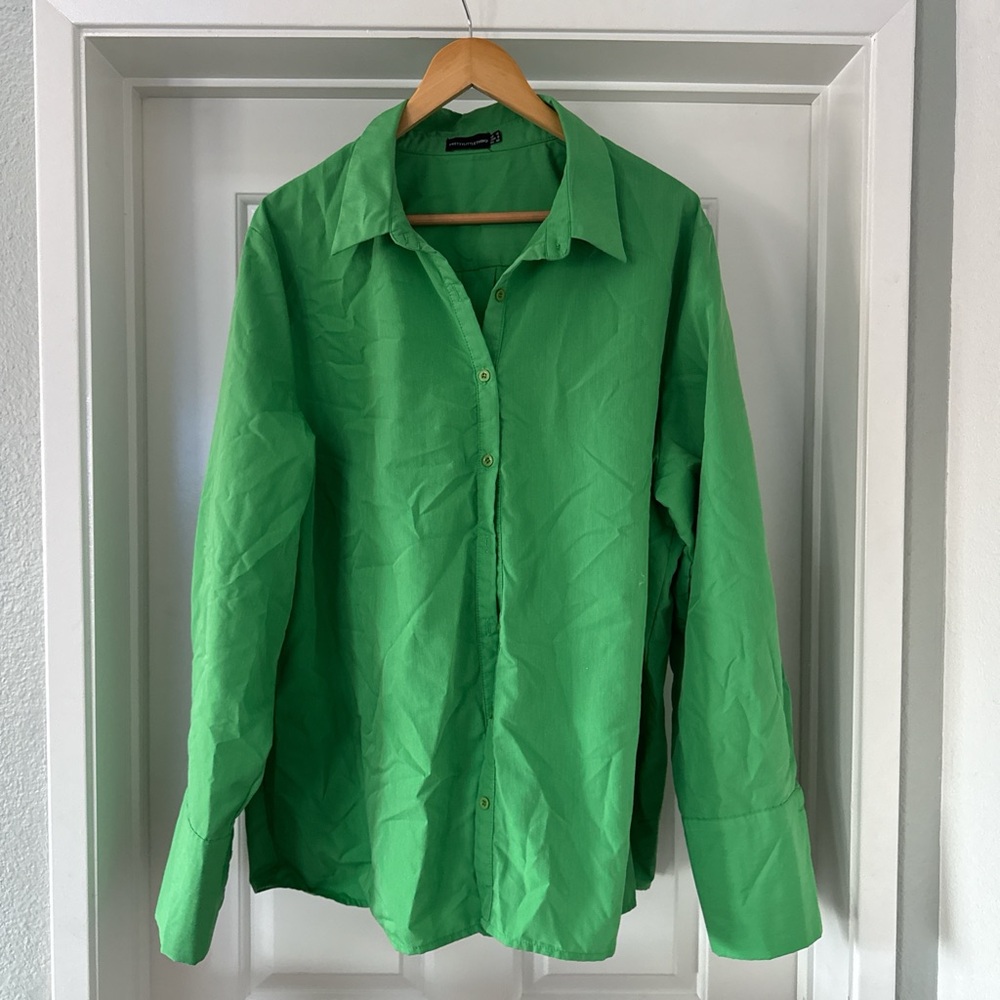 Green Button-Up Shirt